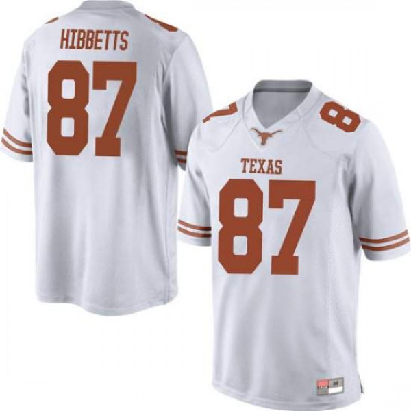 Mens Texas Longhorns #87 Austin Hibbetts Game Embroidery Jersey White